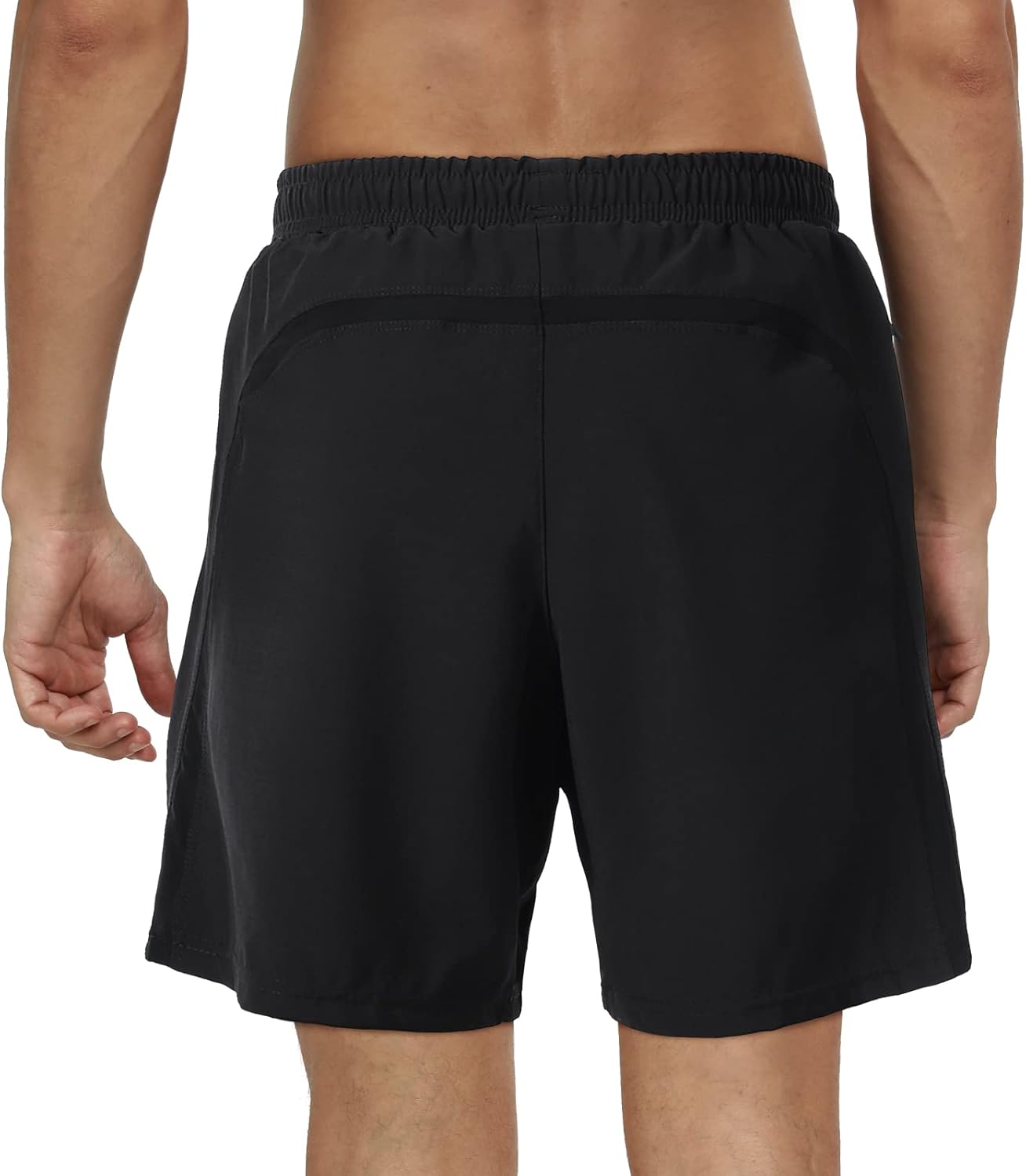 BERGRISAR Men's 7'' Active Running Shorts 2 in 1 with Phone Pocket BG600