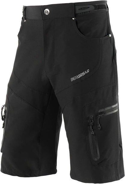 BERGRISAR Men's Cycling Shorts Mountain Bike Shorts Bicycle Shorts Biking Shorts Zipper Pockets 1806BG