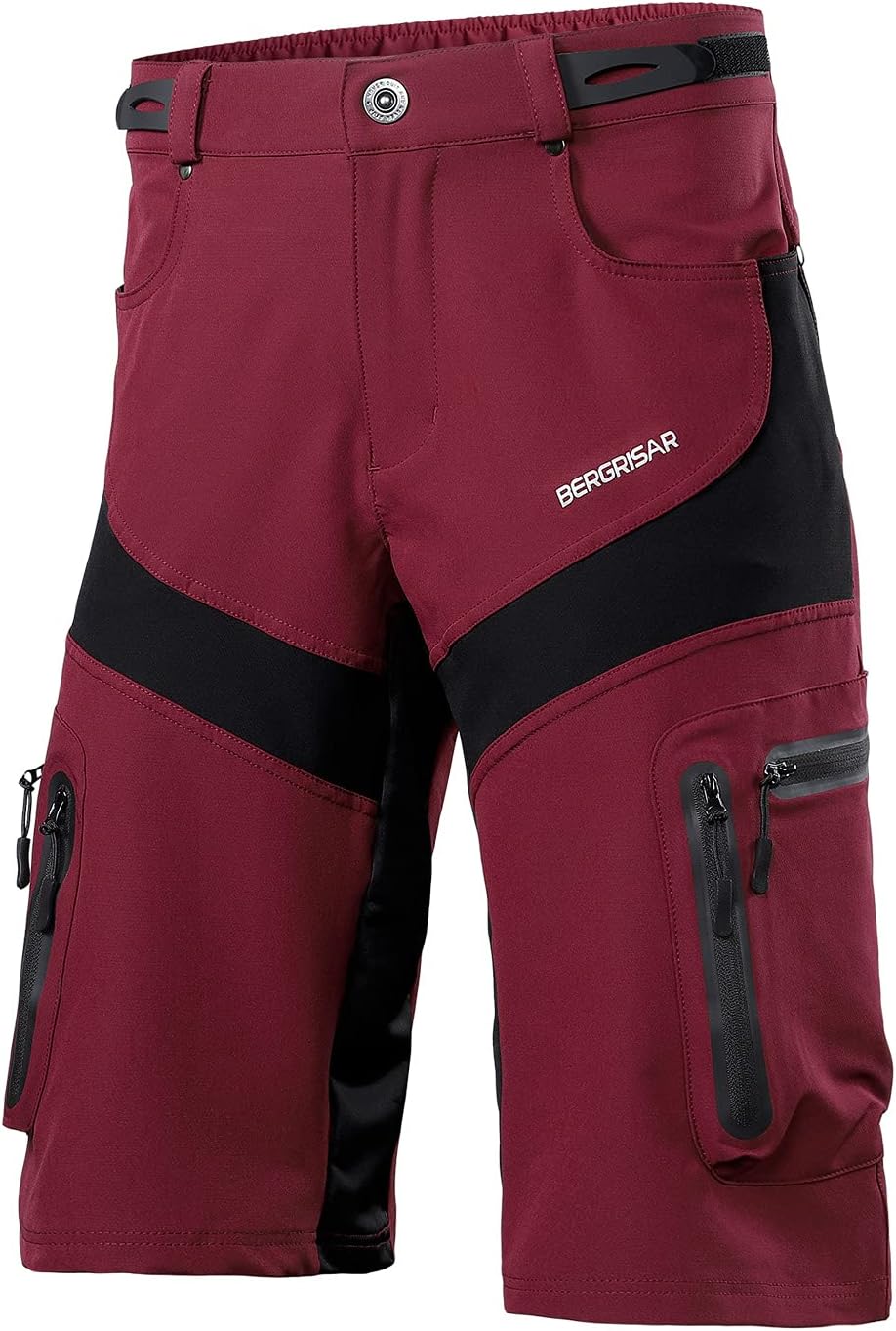 BERGRISAR Men's Cycling Shorts Mountain Bike Shorts Bicycle Shorts Biking Shorts Zipper Pockets 1806BG