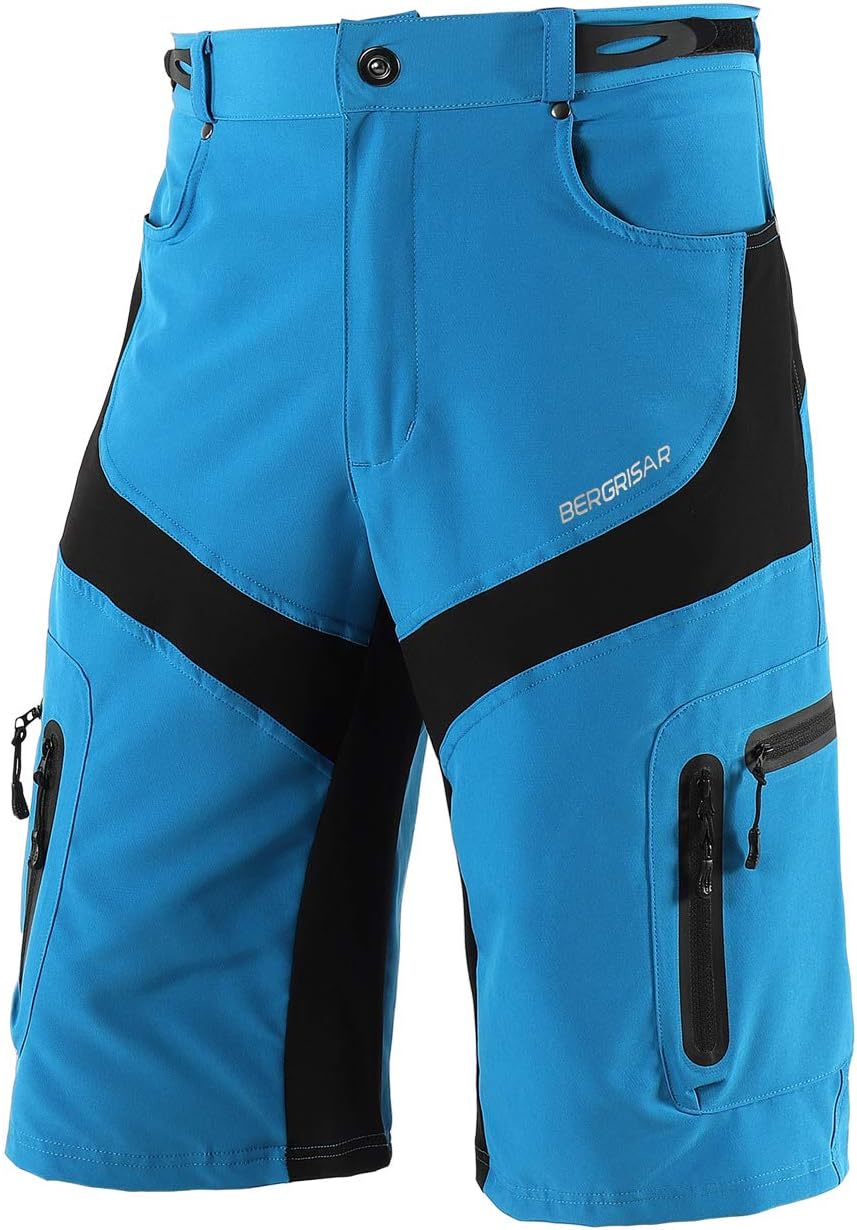 BERGRISAR Men's Cycling Shorts Mountain Bike Shorts Bicycle Shorts Biking Shorts Zipper Pockets 1806BG