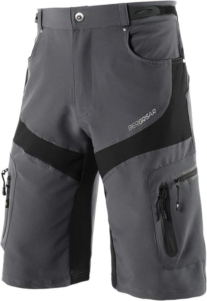 BERGRISAR Men's Cycling Shorts Mountain Bike Shorts Bicycle Shorts Biking Shorts Zipper Pockets 1806BG