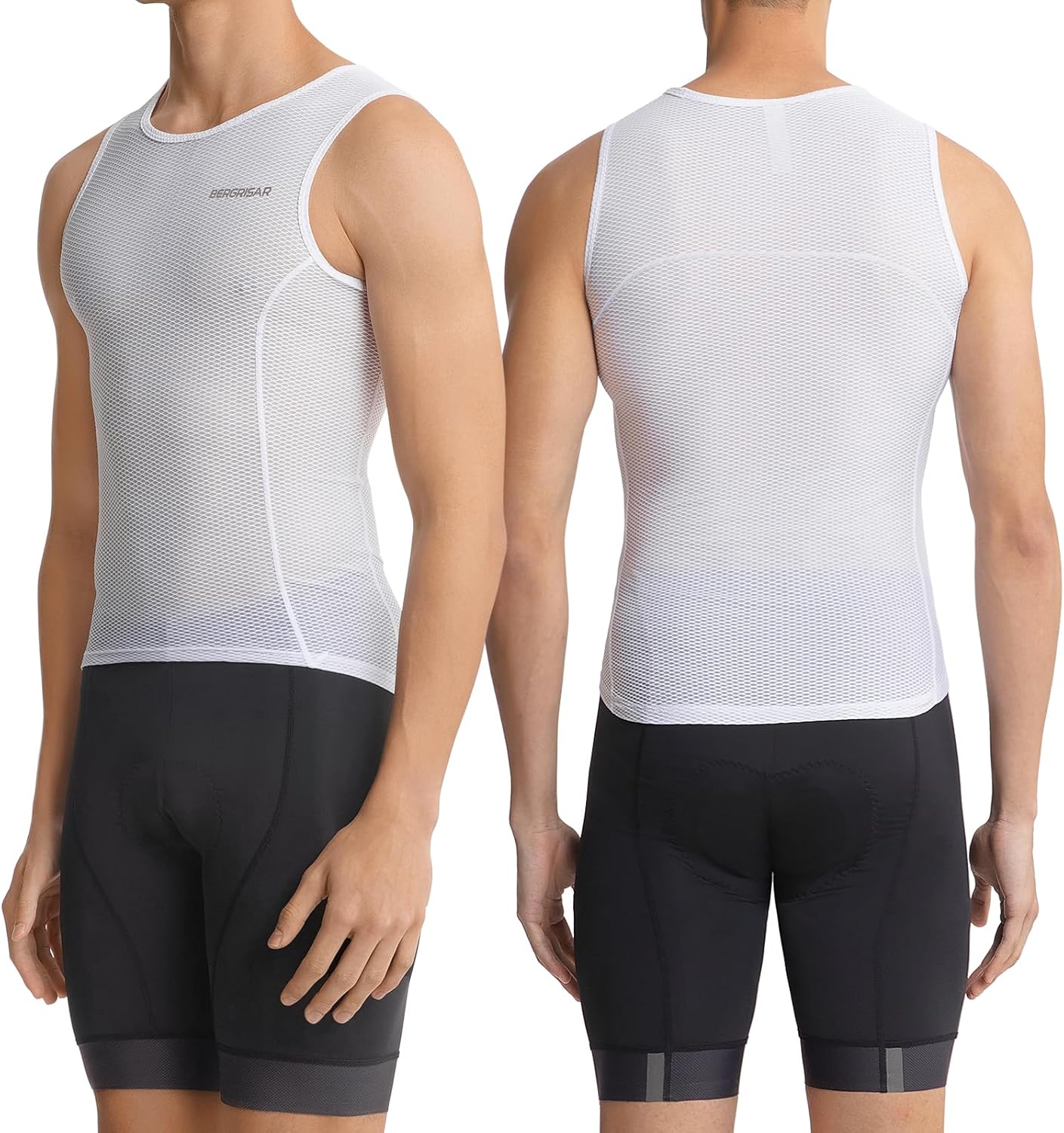 BERGRISAR Cycling Base Layer Men Anti-Sweat Cycling Jersey Sleeveless Quick Dry Bicycle Undershirt